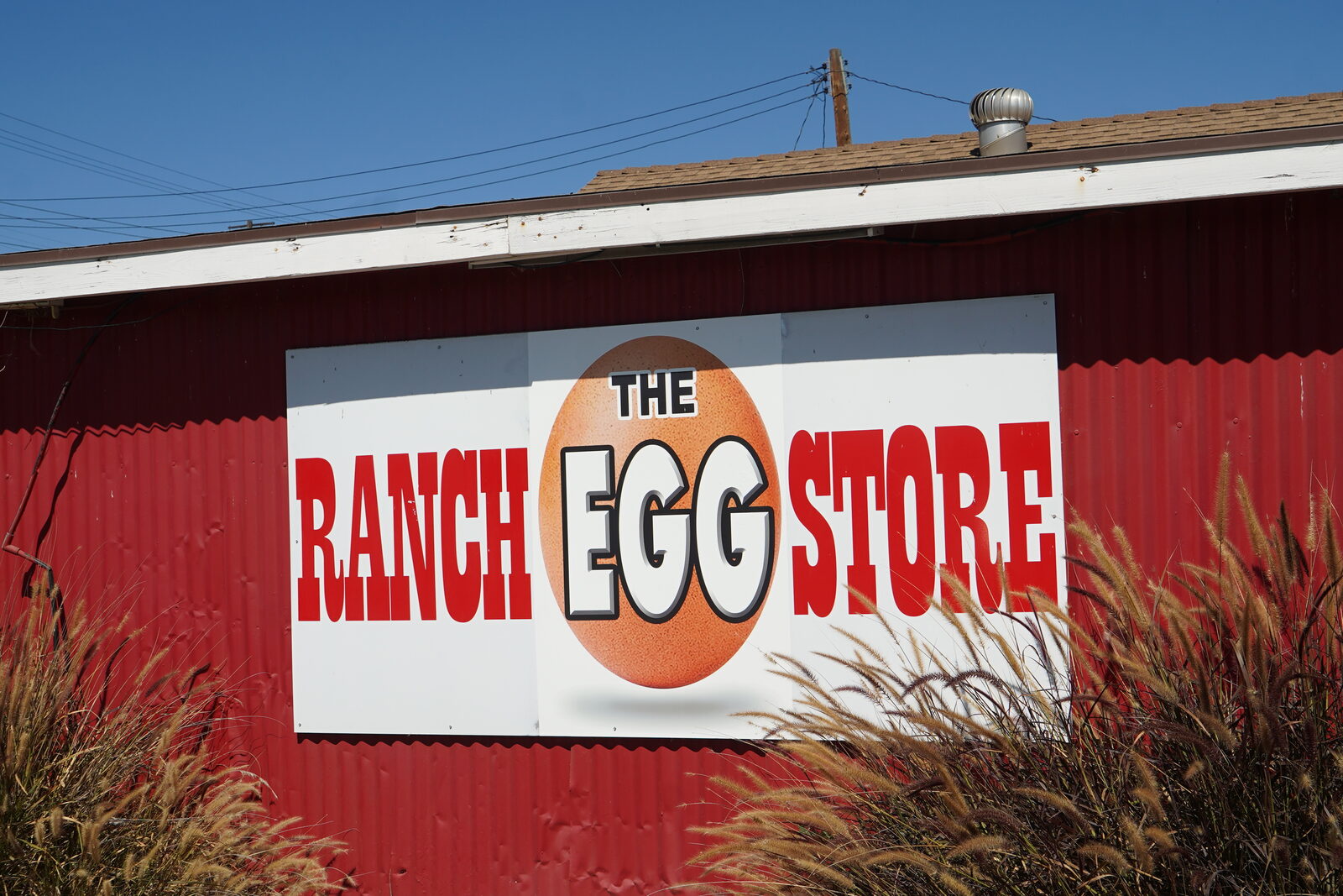 The Ranch Egg Store red barn sign