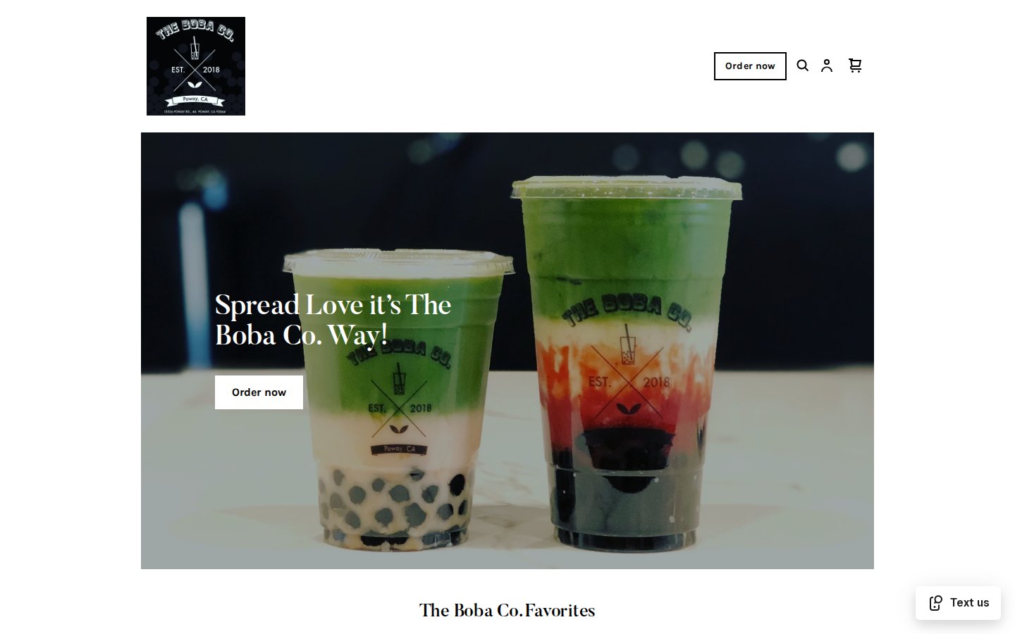 The Boba Co. — before redesign